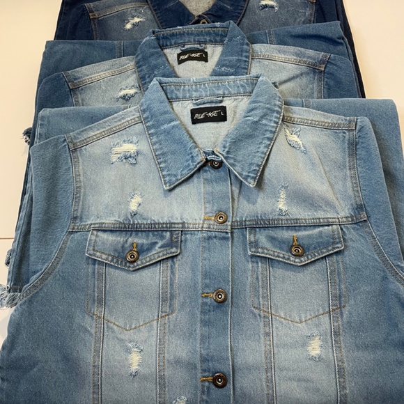 NEW FALL TRENDY JEAN BUTTON DOWN MEDIUM DENIM LONG TRENCH COAT JACKET - Picture 6 of 6